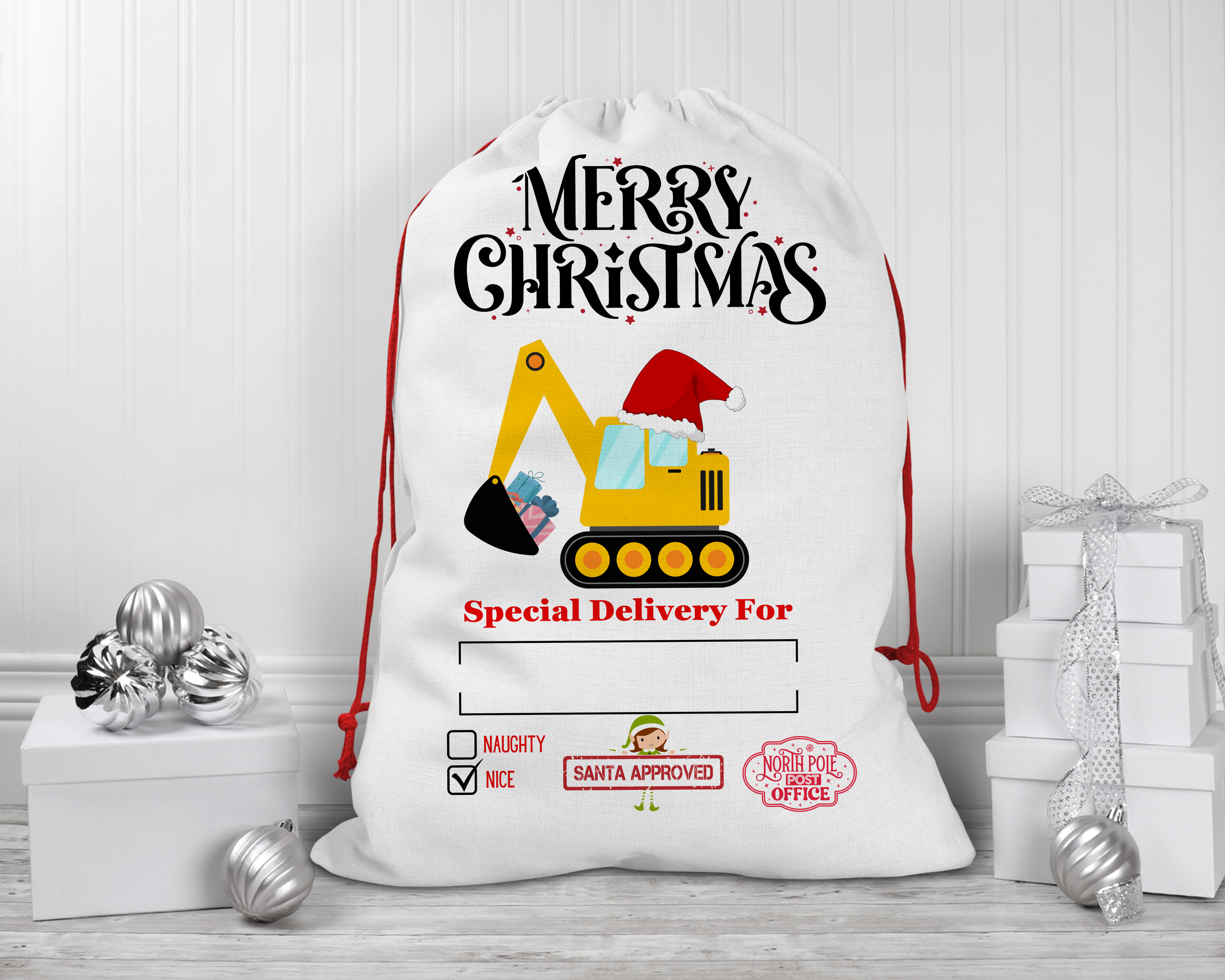 Personalised Christmas Santa Sack &ndash; Large Canvas Gift Bag (50x70cm)
&nbsp;
Make Christmas morning extra magical with our Personalised Santa Sack, beautifully printed and custom-made just for you! Crafted from high-quality, durable canvas, this large 50x70cm Christmas sack is perfect for holding plenty of presents for children and adults alike.