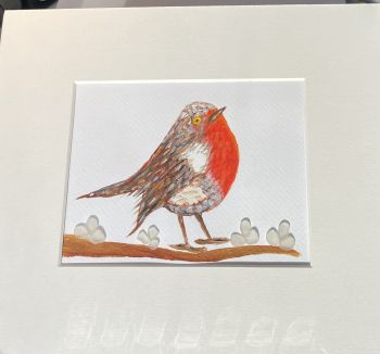 Robin ! Sea glass was hand picked &nbsp;from the beaches and rocks of Sandycove Co Dublin. Each piece is unique and handmade locally. Frames with glass fronts panel are sourced from Wicklow. Free postage in Ireland . Give a sustainable handmade Irish gift!