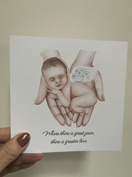 Touching Keepsake Card for Baby Loss
It can be difficult to find the right words during such a heartbreaking time, but this card is a thoughtful way to let someone know you're thinking of them.

Heartfelt Message:&nbsp;Designed to offer comfort and support.
Angel Trinket:&nbsp;A delicate angel charm included as a keepsake to offer a sense of peace and remembrance.
A Card to Cherish:&nbsp;A meaningful card to let them know you care and are there for them, with a token they can keep as a remembrance.

A beautiful way to express sympathy and provide a bit of solace during an incredibly difficult time.