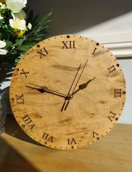 Solid Beech Clock (260mm diameter x 30mm thick)