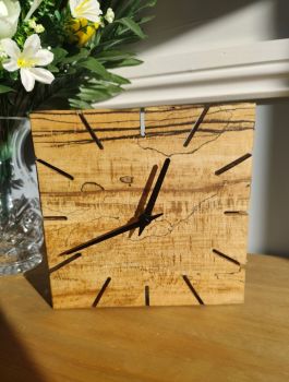 Square Spalted Beech Clock (200mm)