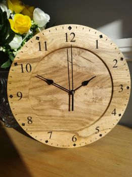Solid Oak Clock (300mm diameter x 35mm thickness)