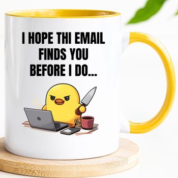 📧 I Hope This Email Finds You Before I Do
Because sometimes the email is the polite option. This funny office mug delivers dry workplace humour that every stressed colleague, manager, or desk warrior will instantly relate to.
&nbsp;
😅 Perfect for Office &amp; Work Banter
Ideal for coworkers, remote workers, managers, or anyone surviving emails, meetings, and deadlines. A great conversation starter for desks, break rooms, or home offices.
&nbsp;
☕ High-Quality Ceramic Mug
Printed on a durable white ceramic mug with a bold, crisp design that&rsquo;s easy to read and looks great from every angle. Comfortable handle and solid feel for daily coffee or tea.
&nbsp;
🎁 A Brilliant Work Gift
Perfect for office Secret Santa, coworker birthdays, leaving gifts, or just to subtly express how you&rsquo;re feeling &mdash; without actually saying it out loud.
&nbsp;
🧼 Easy Care &amp; Long Lasting
&bull; Dishwasher safe
&bull; Microwave safe
&bull; Fade-resistant print
&nbsp;
📦 Mug Details
&bull; Capacity: 11oz
&bull; Material: Ceramic
&bull; Printed on both sides