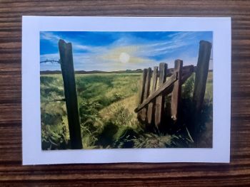 Create your own Connemara-inspired collection with this special 9 for &euro;60 set.. Choose any four of my signed 4x6 inch art prints, each carefully attached to a 5x7 inch blank greeting card. Perfect for gifting, sending, or framing, this set lets you enjoy a variety of original artwork capturing the landscapes, animals, and moods of Connemara. Every print is personally signed, making each card a unique and heartfelt piece.