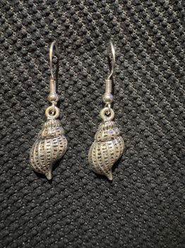Conch shell earrings with sterling silver fish hook backs