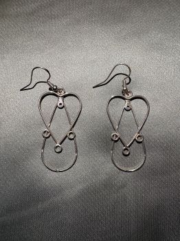 Heart and loop earrings with fish hook backs&nbsp;