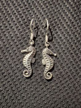 Silver earrings with fish hook backs