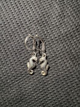 Silver earrings with fish hook backs