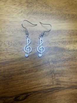 Silver fish hook back earrings