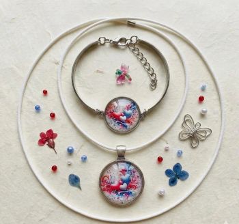 Bracelet / necklace set . Gift for women/birthday/ for Her. Brooches/bracelets/ pendants/Coordinated jewellery
