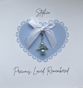 Touching Keepsake Card for Baby Loss
It can be difficult to find the right words during such a heartbreaking time, but this card is a thoughtful way to let someone know you're thinking of them.

Heartfelt Message:&nbsp;Designed to offer comfort and support.
Angel Trinket: A delicate footprint gem charm included as a keepsake to offer a sense of peace and remembrance.
A Card to Cherish:&nbsp;A meaningful card to let them know you care and are there for them, with a token they can keep as a remembrance.

A beautiful way to express sympathy and provide a bit of solace during an incredibly difficult time.