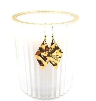 Gorgeous earrings in gold stainless steel&hellip;. suspended below gold plated, nickel free earwires (suitable for sensitive ears). Created in Ireland with quality materials. These simple, yet elegant earrings would be a lovely addition to any jewellery collection&hellip;. Great for special occasions! Perfect for gifting, or a treat for yourself! They arrive in a pretty organza bag, and have free shipping!