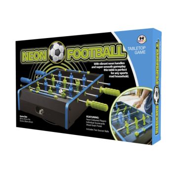 Bring arcade fun home with this 20&rdquo; Neon Table Football game, featuring neon players, smooth aluminium rods, and a stylish wood grain finish.
&nbsp;