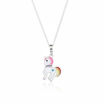 Coloured Unicorn Sterling Silver NecklaceMetal Material: Sterling Silver
Pendant Size:22.54mm x 11.52mm
Gift Ideas for Christening, Communion, Confirmation
&nbsp;