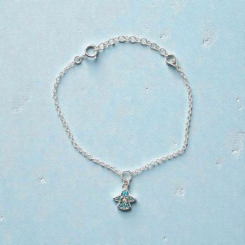 15 cm Kids Angel Blue CZ Sterling Silver BraceletMetal: Sterling Silver
Gem: Blue Zirconia
Angel Charm Size:8.87mm x 8.79mm
