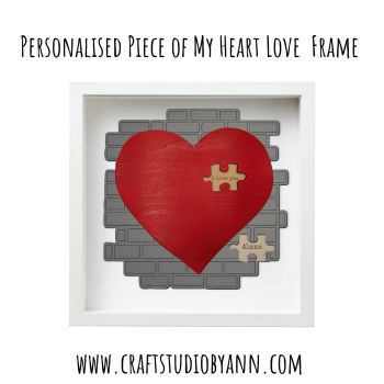 A beautiful personalised puzzle heart frame, laser engraved on natural basswood. The perfect sentimental gift for Valentine&rsquo;s Day, engagements, weddings, or anniversaries &mdash; because love is all about finding your perfect piece. ❤️🧩