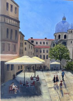 Italy | Venice Cityscape | Oil Painting: | Santa Maria Dei Miracoli piazza (12"x16")