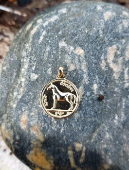 Gold plated sterling silver&nbsp; small Irish coin pendant.
