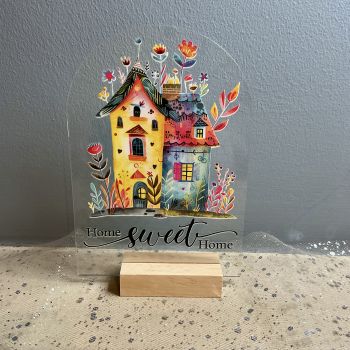 Cute, acrylic &ldquo;home sweet home&rdquo; sign.