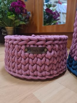Medium Handmade Pink Basket