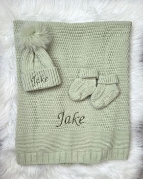 3 piece spanish blanket and hat set