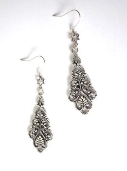 Gorgeous antique silver tone filigree star earrings. Made in Ireland with quality materials.&nbsp; Lightweight, elegant and comfortable to wear.&nbsp; Great for every day wear, or for special occasions.&nbsp; &nbsp;Perfect for a personal treat!&nbsp; &nbsp; They arrive in a pretty organza bag and have free shipping!