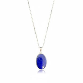 Lapis Lazuli Sterling Silver Necklace| Lapis Lazuli Jewelry | Silver Necklace The necklace is made with a natural Lapis Lazuli gemstone bezel set in sterling silver with sterling silver chain, is simple and elegant perfect for special occasions or for everyday, and is packed in box.