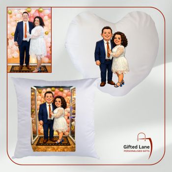 Loving the Cartoon Caricature Trend! So why not take your pictures to the next level with Gifted Lane by printing on a Cushion. Great gift ideas for any occasion. Just send us your pics, and well take care of the rest.&nbsp;They are available in either a Square Shape cushion or Heart Shaped Cushion. Another special personalised gift from Gifted Lane. Check out our store today and see our full range of personalised gifts, like, comment and review on our full range of personalised gifts from Gifted Lane. Remember a personalised gift from Gifted Lane is always a special gift.