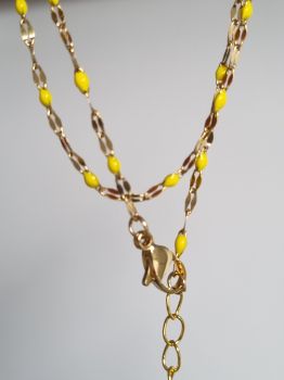 Rosary chain yellow enamel beads&nbsp;