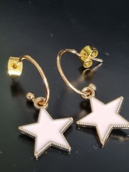 gold stainless steel hoop with star