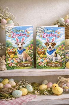 Very unique to you, personalised Easter cards in any breed a set of four of the same design. One breed and name per set only.