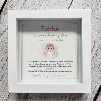 Personalised Christening Framed Print, Baby Keepsake &amp; Baptism Gift, Nursery Decor
