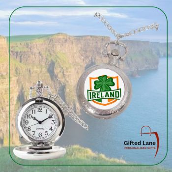 Personalised Ireland Pocket Watch is a personalised gift accessory and a keepsake. They are available in either Silver or Gold and can be personalised with the design shown or a picture and with a date or name on them. Another special personalised gift from Gifted Lane&nbsp;