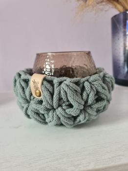 Handmade Candle Holder with glass insert