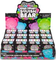 Spread kindness with the Scrunchems Kind Heart Squish Bear. This soft sugar-gel sensory toy features heart-shaped messages inside and delivers calming, stress-relieving squish fun in assorted pastel colours.