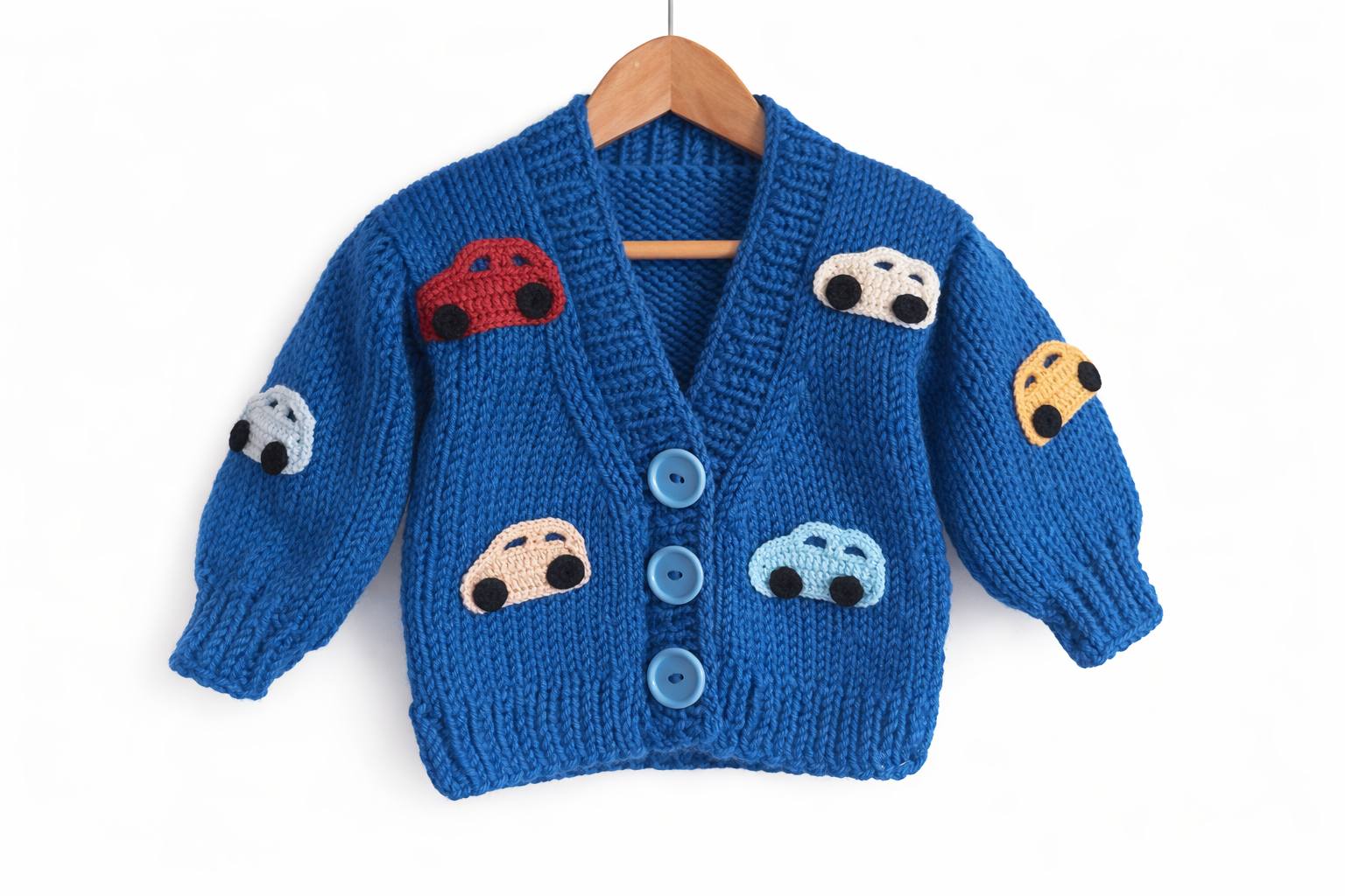 Hand-knitted sweater for boys.&nbsp;Available for 2-year-olds.