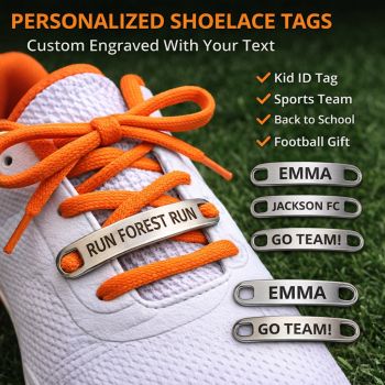 Personalized Shoelace Tags, Custom Shoe Name Plate, Engraved Lace Charm, Kids Shoe ID Tag, Sports Team Gift, Back to School Name Tag
&nbsp;