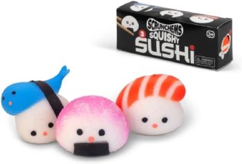 

Cute 3-piece squishy sushi fidget toy set
with kawaii faces.
Soft, stretchy, and perfect for stress relief and sensory play.

