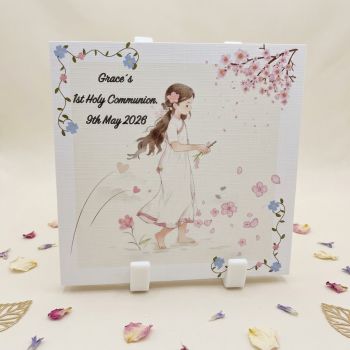 Custom First Communion Card for Girls - Personalised Religious Keepsake.Confirmation card. Greeting card for girls. First Communion keepsake