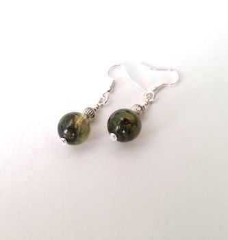 Handmade in Ireland with quality materials, these beauties have faux moss agate beads (acrylic), and silver plated beads.&nbsp; Gorgeous, lightweight and easy to wear. Suitable for every season. Great for gifting, or for a personal treat!&nbsp; They arrive in a pretty organza, or velvet pouch, and have free shipping!