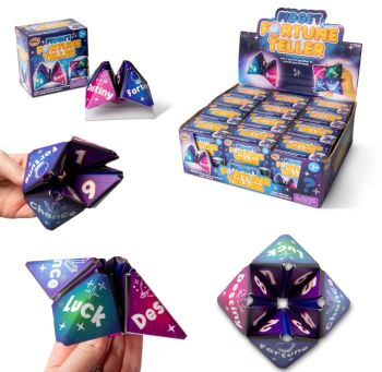 Bring back a childhood classic with the Fidget Fortune Teller. Ask a question, pick a colour and number, and reveal your yes-or-no fortune. Made from durable plastic-coated cardboard, it&rsquo;s perfect for kids, parties, classrooms, and nostalgic fun for all ages.