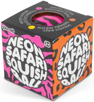  Bright neon safari squish balls designed for stress relief, sensory play, and satisfying fidget fun anytime, anywhere.