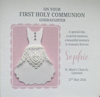 Celebrate her special day with a handcrafted Communion Card ✨
Featuring a delicate lace dress with card &nbsp;fully personalized with all the details of her big day. Carefully made with love, it&rsquo;s more than just a card&hellip; it&rsquo;s a beautiful keepsake to treasure forever 🤍
Perfect to frame alongside a photo from her Communion, creating a timeless reminder of such a meaningful milestone.
Make her day extra special with something truly unique and made just for her 💫