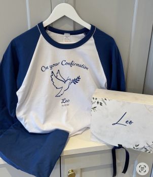Personalised Cotton Communion / Confirmation pj&rsquo;s for boys
Choose from&nbsp; &ldquo;My First Communion&rdquo; Chalice or Confirmation Dove with name and date of Communion