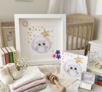 Personalised Baby gift set . Memory album and frame.