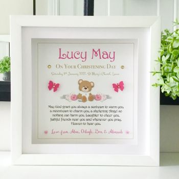 Personalised Christening Frame for Baby Girl
