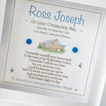 Personalised Christening Frame for Godson