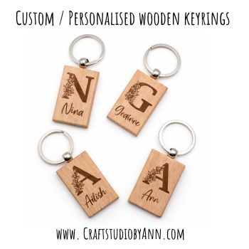 Add a thoughtful and personal touch to your wedding with our beautifully crafted personalised wooden keyrings &ndash; the perfect gift for your wedding party