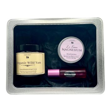 Discover a collection of natural products to nourish, balance, and uplift you through life&rsquo;s natural changes. Designed especially for women navigating perimenopause, menopause, and beyond, this gift set combines the wisdom of herbal traditions with the luxury of self-care.
&nbsp;