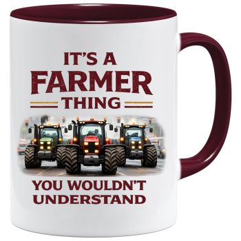 This bold tractor mug captures exactly how farmers feel right now &mdash; simple, powerful, and instantly relatable. Featuring three tractors holding up traffic, it reflects real life on the land and speaks directly to those who understand the hard work behind it.